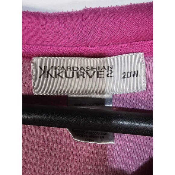 Kardashian Kurves hoodie KK Pink Embellished Zip up 20W - Picture 4 of 4